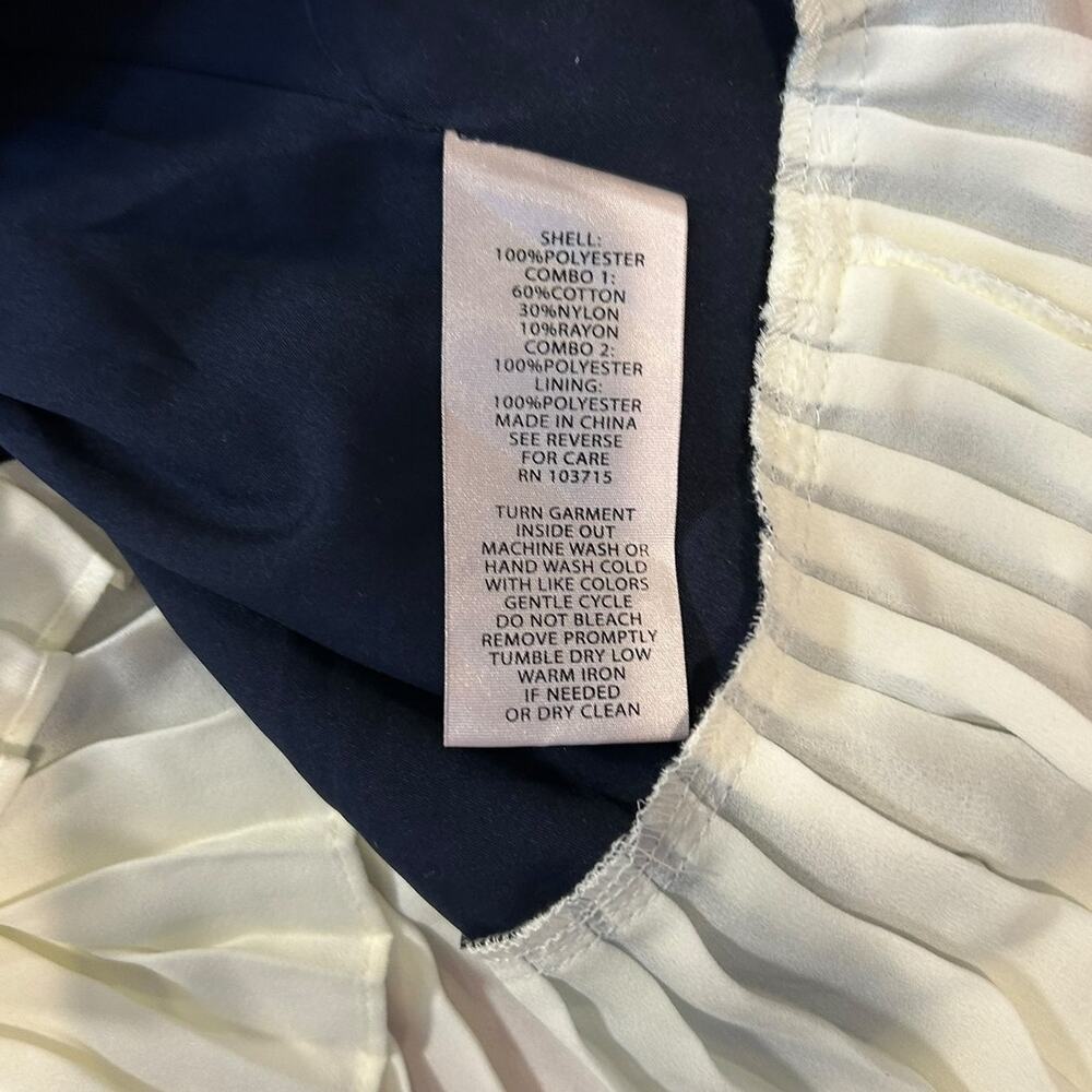 NWT NANETTE LEPORE Navy Cream Sleeveless Lace Collar Babydoll Shift Twee Dress 8 - Picture 8 of 10